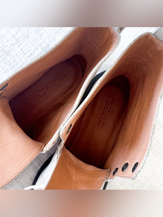 Madewell ivory leather combat boots. - Picture 10 of 13